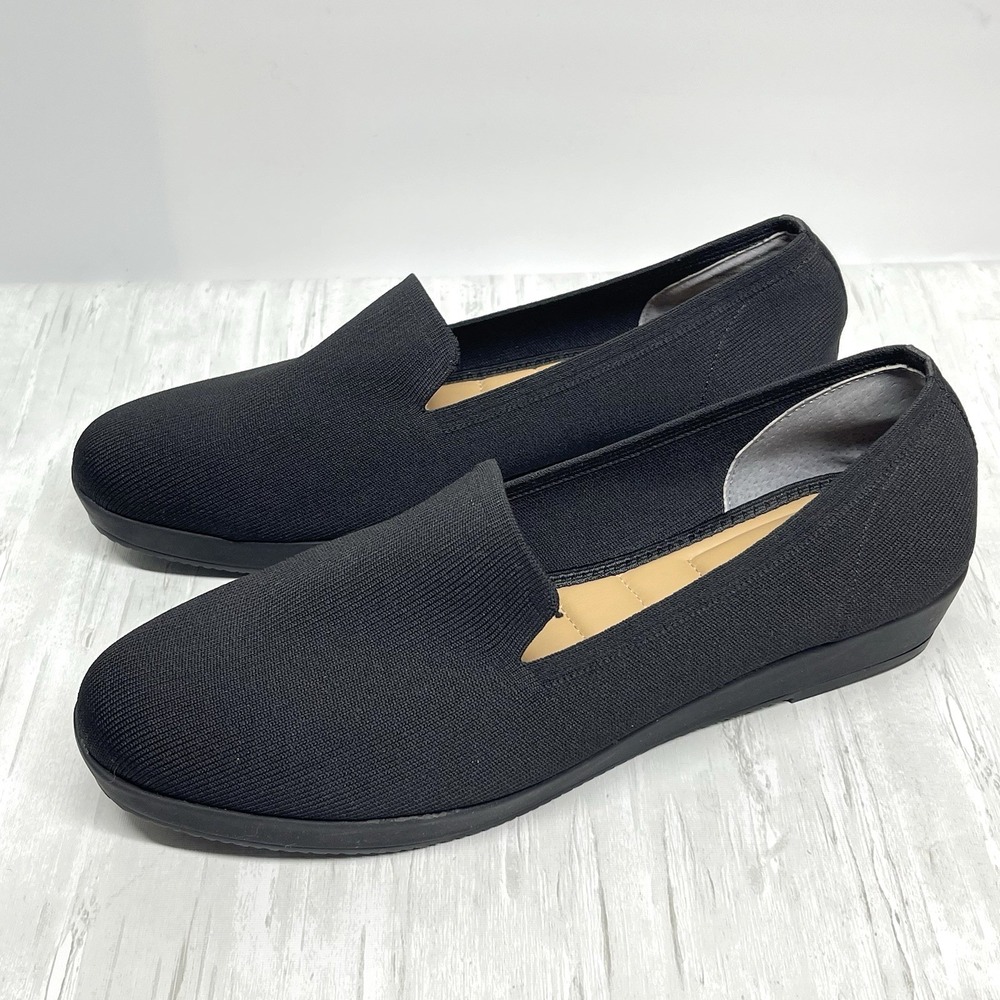 Me Too Women's 11 M Averie Black Knit Slip-on‎ Loafer Lightweight Comfort Shoes
